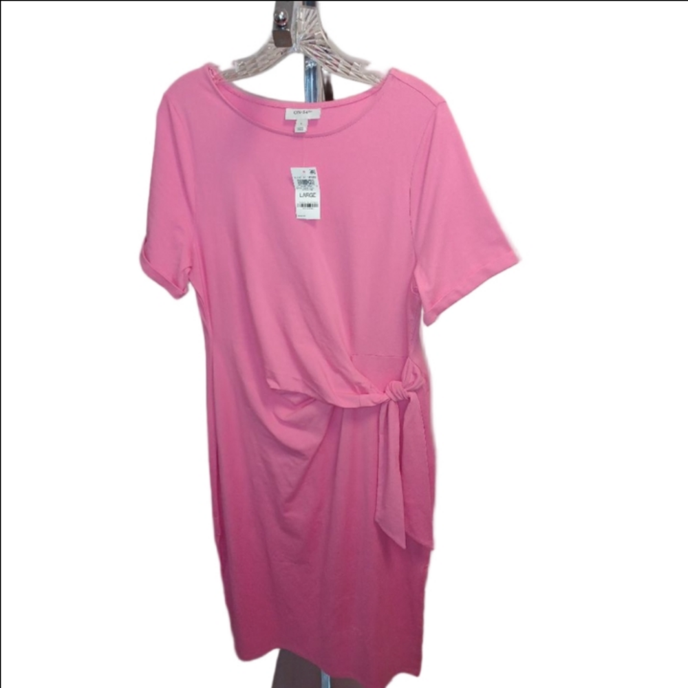 NWT Pink Azalea NWT Side Tie Cotton Dress size Large